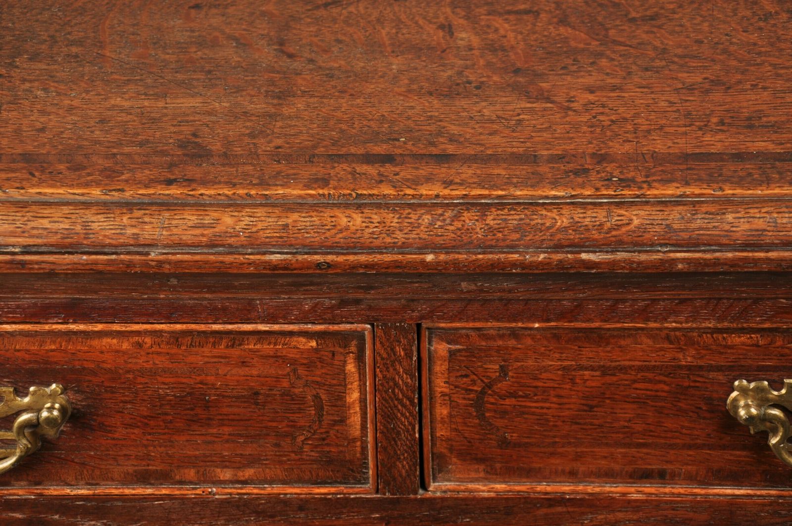 18th Century Inlaid Oak Chest Of Drawers photo 2200.0