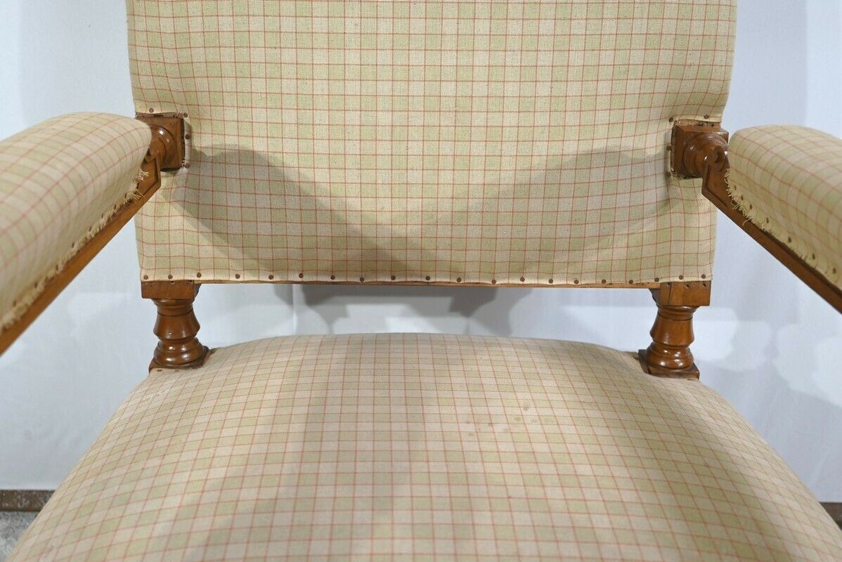 Important Walnut Armchair, Louis XIV Style   Mid 19th Century photo vinterior