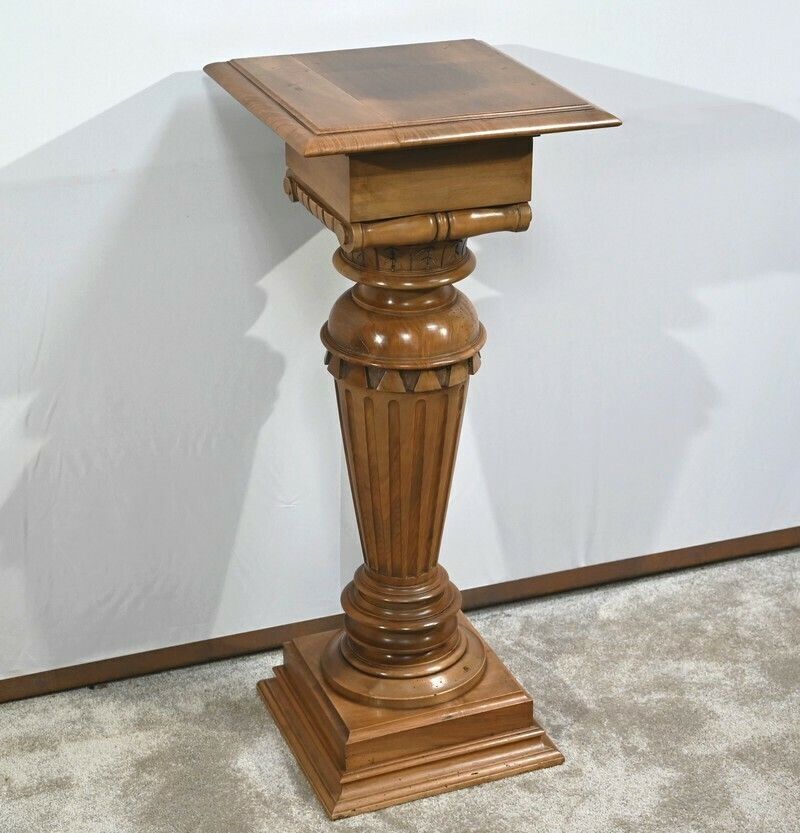 Important Walnut Column, Louis XVI Style   Late 19th Century photo furniture