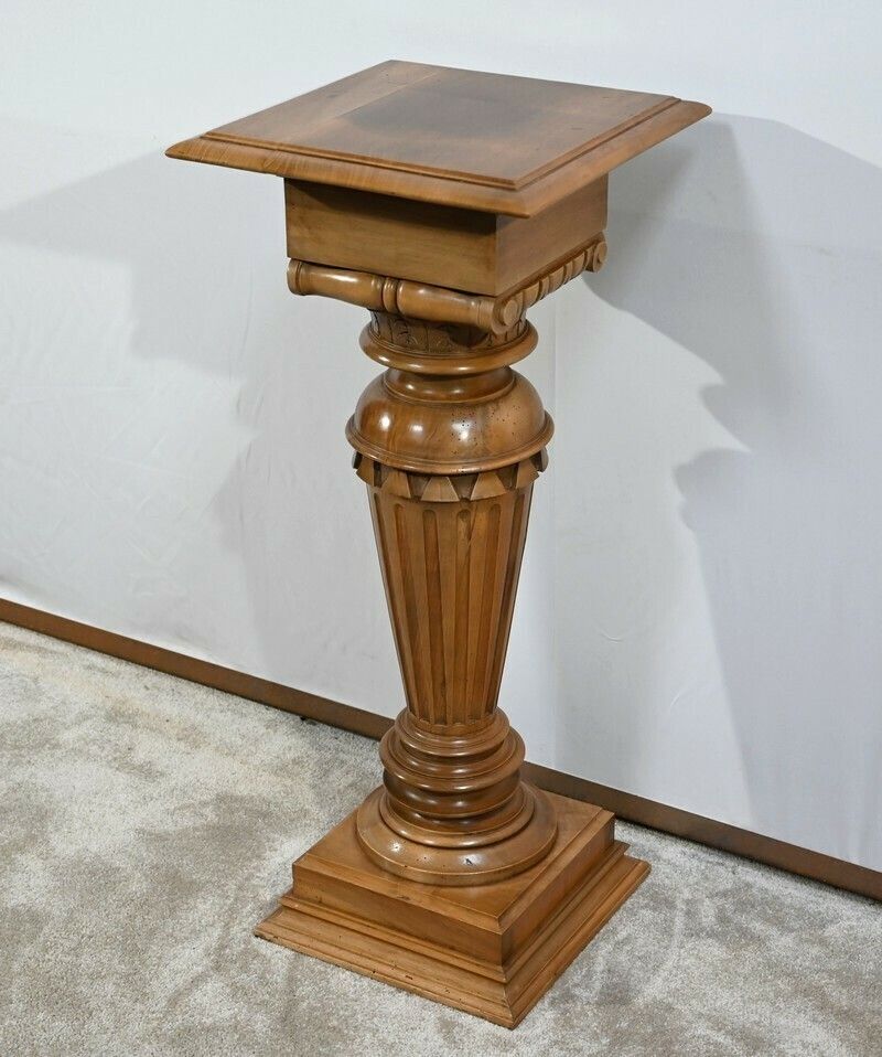 Important Walnut Column, Louis XVI Style   Late 19th Century photo for sale