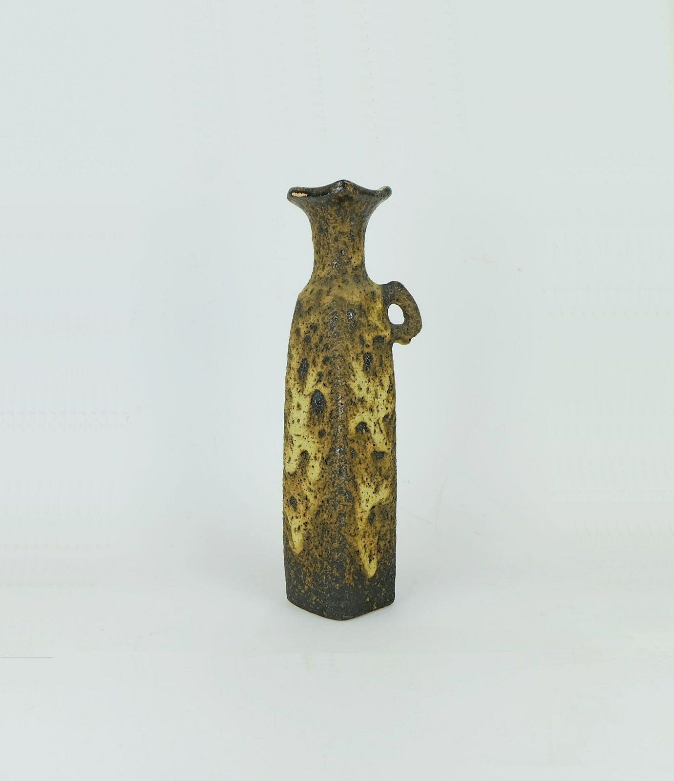 Fat Lava Vase Marius Van Woerden Vest Pottery Netherlands Brown And Beige Fat Lava Glaze