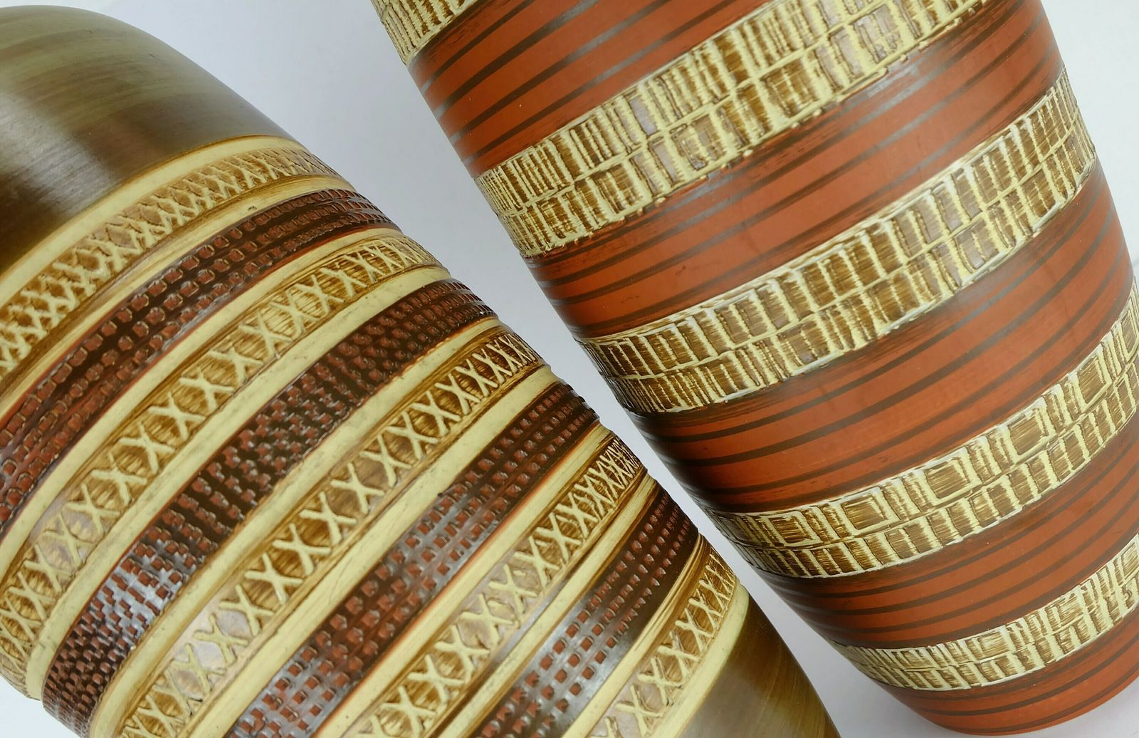 photo for sale West German Mid Century Vase Duemler & Breiden Model 166 30 Relief And Stripe Decor 1950s 1960s Wgp