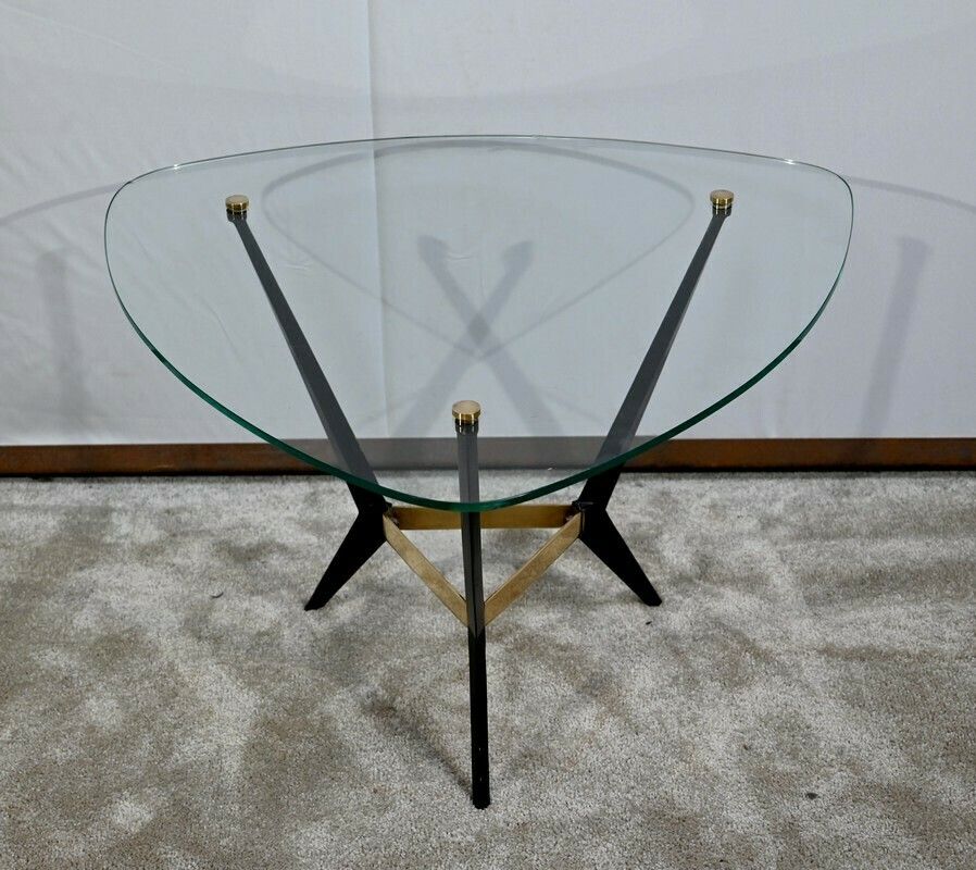 Small Glass And Metal Coffee Table – 1980s photo furniture