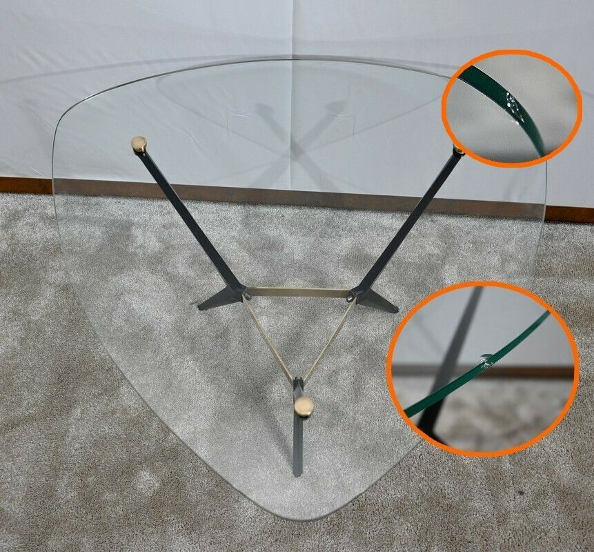 photo buy Small Glass And Metal Coffee Table – 1980s