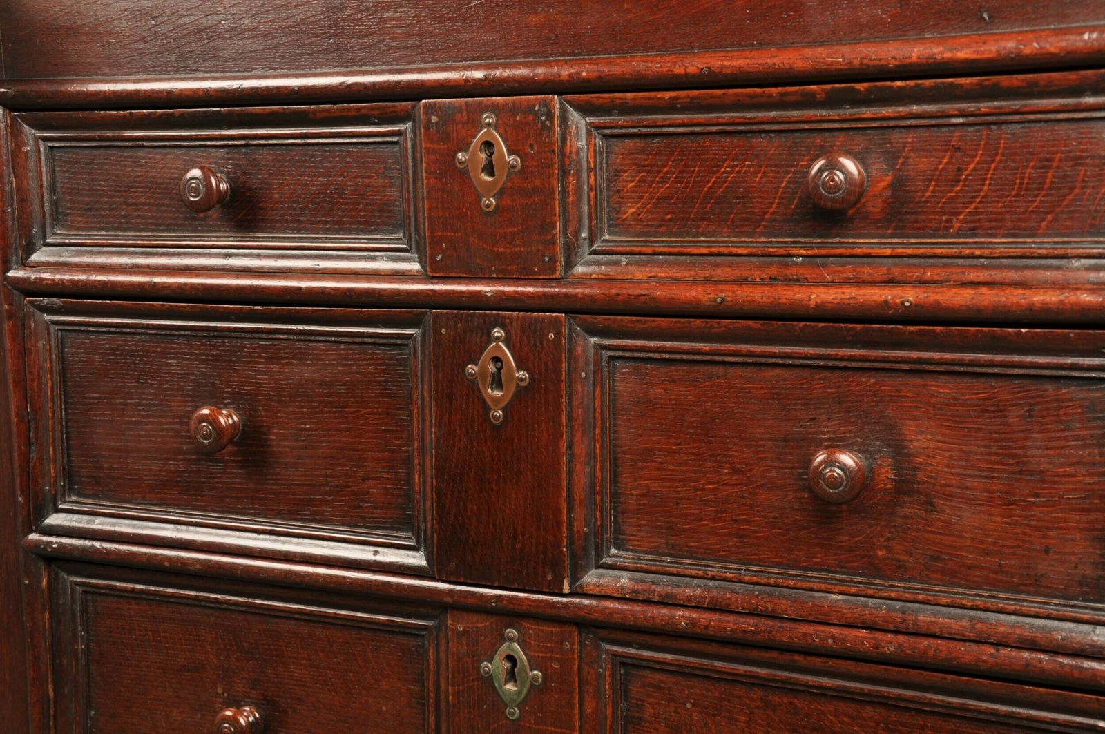 Furniture Rare 17th Century Oak Bureau, 18th Century And Earlier photo