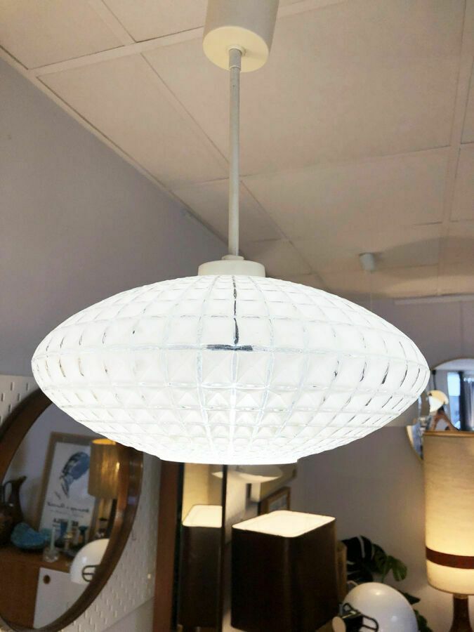 Scandinavian Glass Pendant Lamp, 1960 photo Lighting