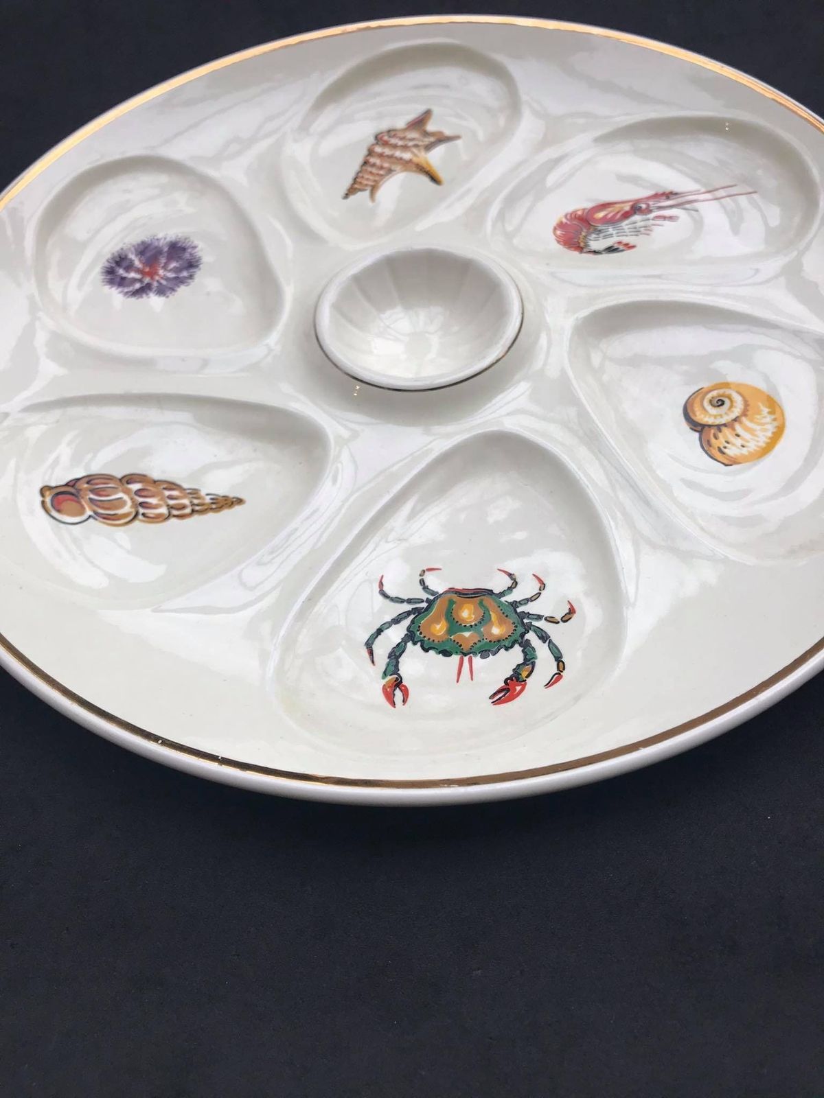 French Oyster Plate Vintage Oyster 1 Platter Salins Oysters Dish Oysters, Shellfish Seafood France Saside Wall Decor Kitchen Beach Home photo Home Decor