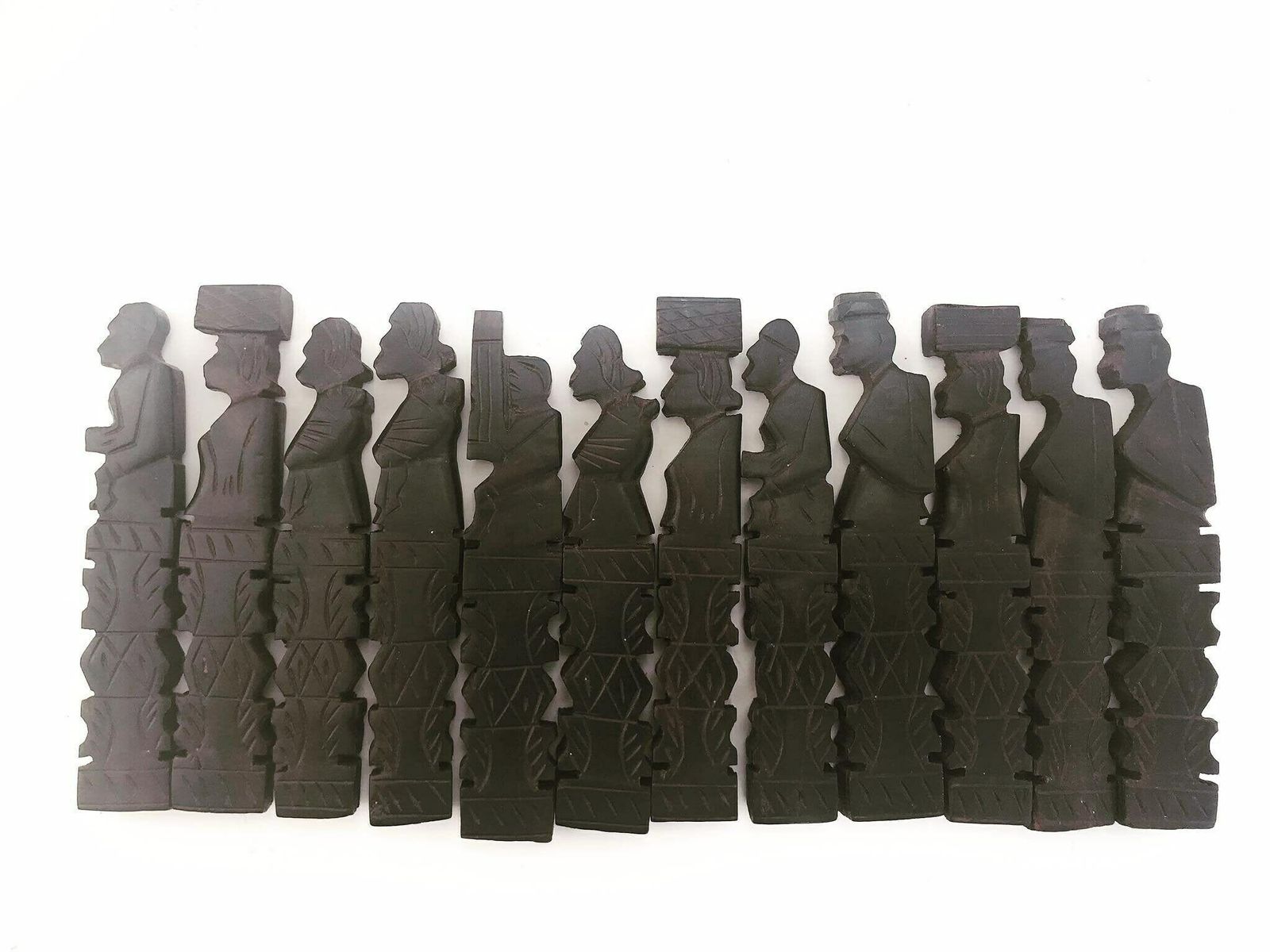 Afrikaanse Messenleggers – Set Van 12 Handgesneden Houten Exemplaren, Afrikaans Handwerk, Tafeldecoratie, Etnische Stijl, Huwelijkscadeau, Tuintafeldecoratie photo furniture