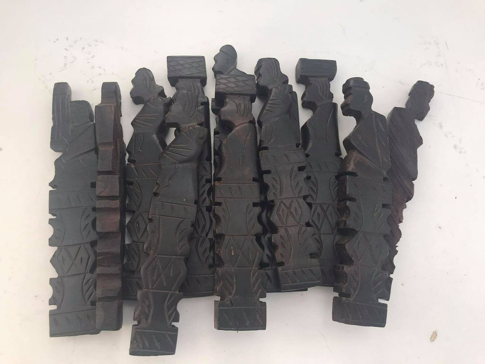 African Cutlery Rests Set Of 12 Hand Carved Wood Africa Crafts Gift Idea Table Settings Ethnic Table, Wedding Gift Garden Table Decor photo 129.0