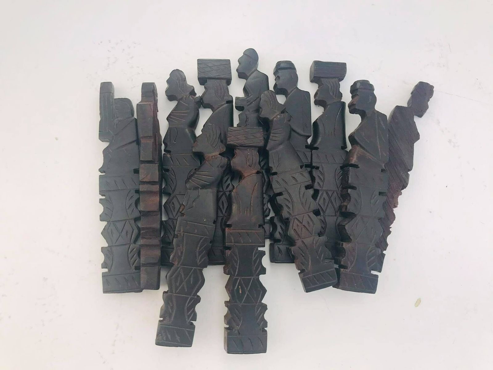 African Cutlery Rests Set Of 12 Hand Carved Wood Africa Crafts Gift Idea Table Settings Ethnic Table, Wedding Gift Garden Table Decor photo vintage