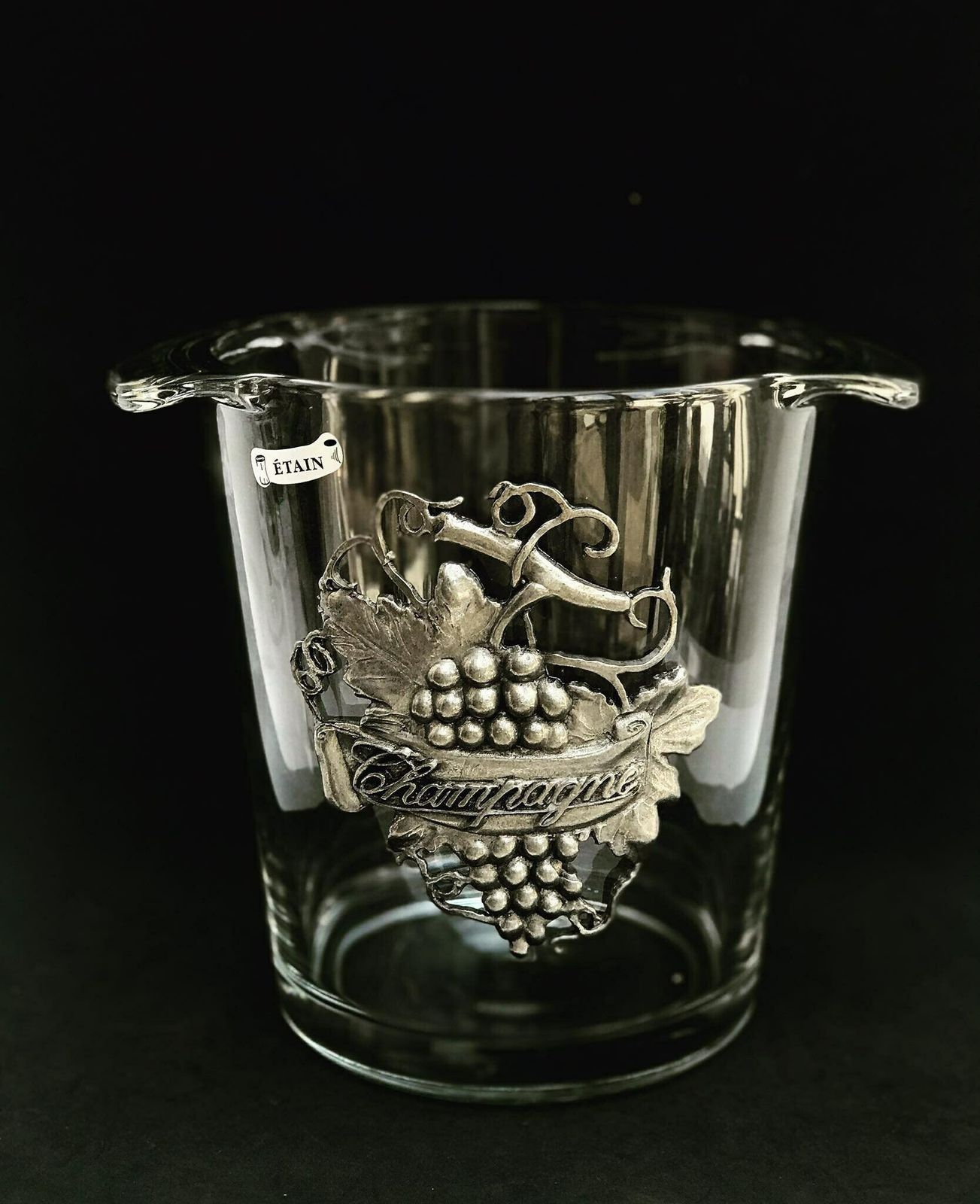 Champagne Bucket Glass Pewter Accessories Display Collector Ice Bucket Couple Wedding Christmas Bridal Bridesmaid Gift Bar Decor