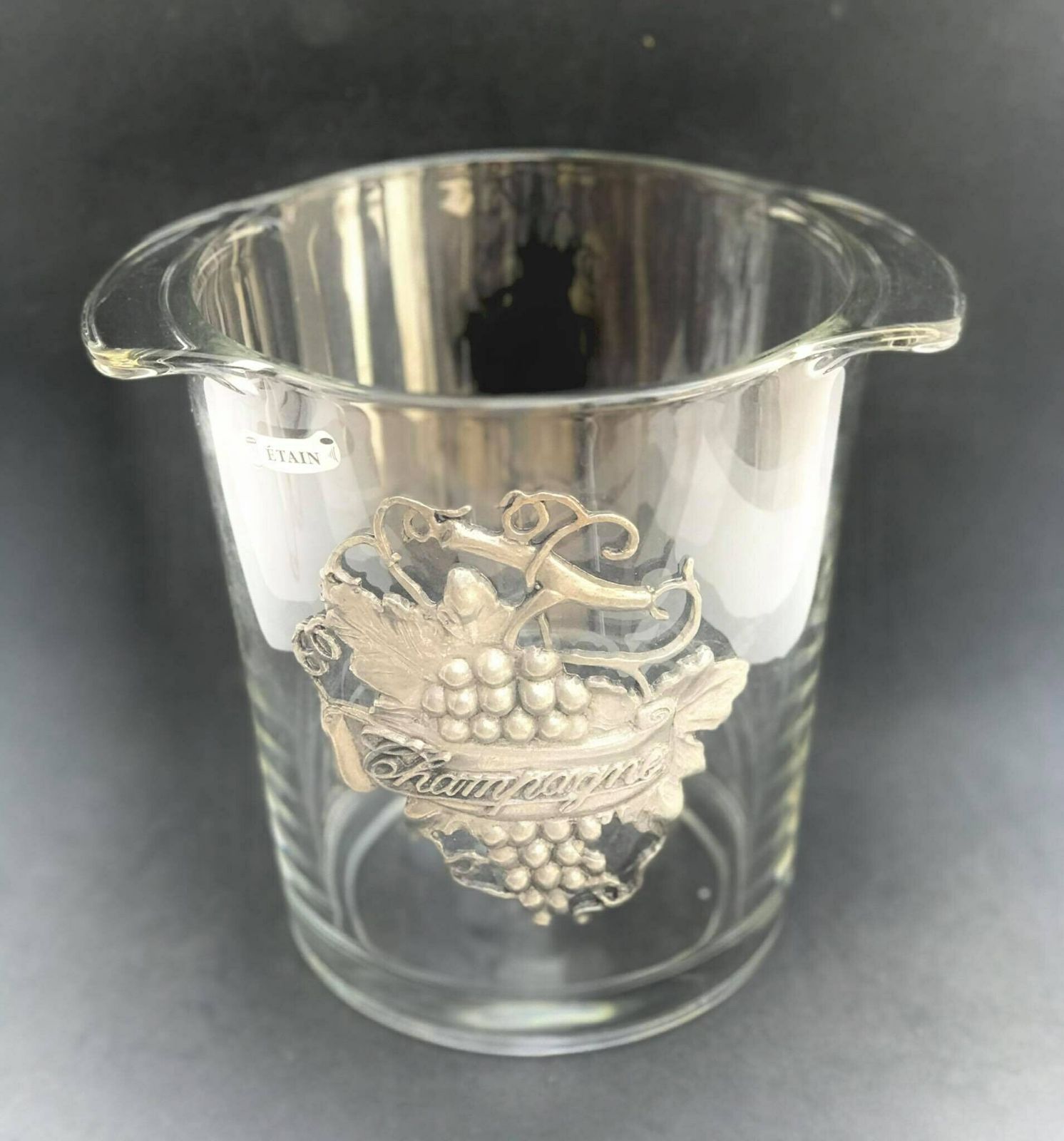 photo furniture Champagne Emmer Van Zwaar Glas Met Tinnen Accessoires – Decoratief Verzamelobject, Ijsemmer, Cadeau Voor Koppels, Bruiloft, Kerst, Bruidsmeisje, Bardecor