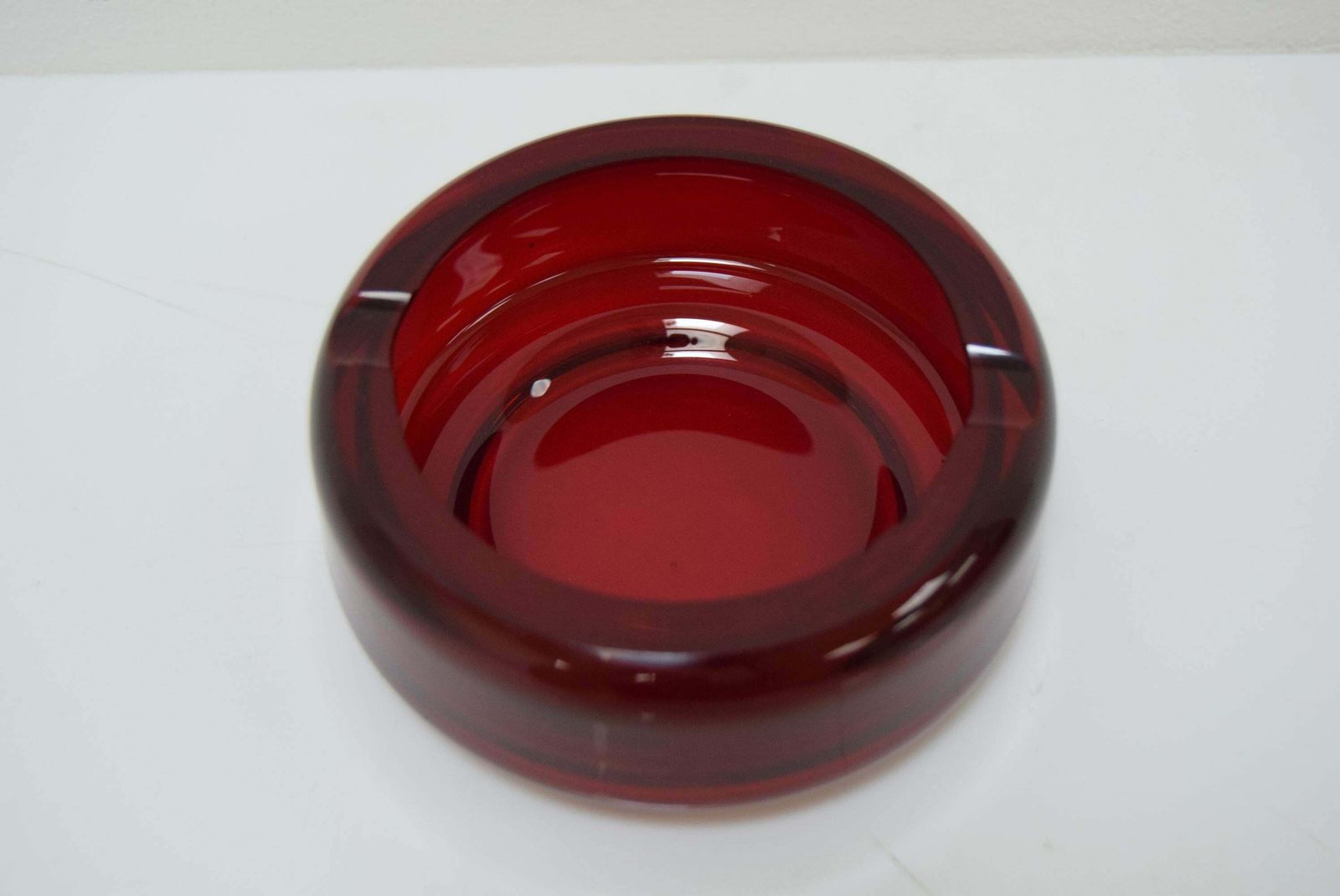 Midcentury Glass Ashtray By Glasswork Novy Bor, 1960s photo Home Decor