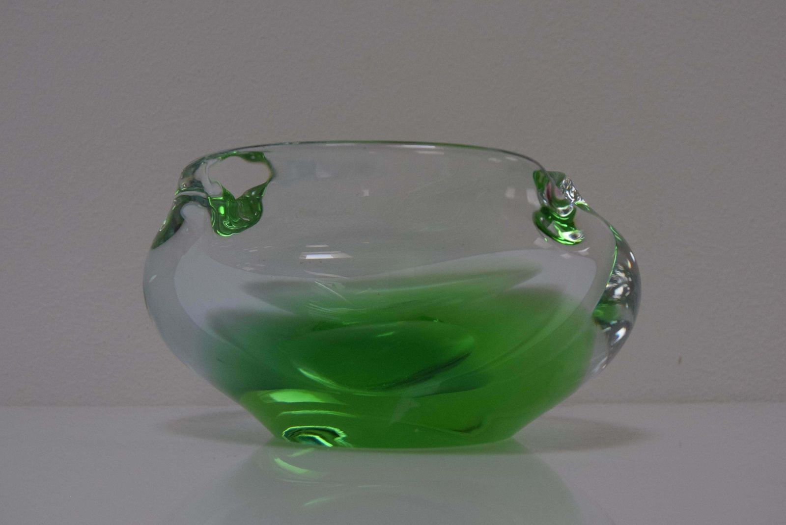 Midcentury Ashtray From Metallurgical Glass, By Glasswork Novy Bor, 1960s photo furniture