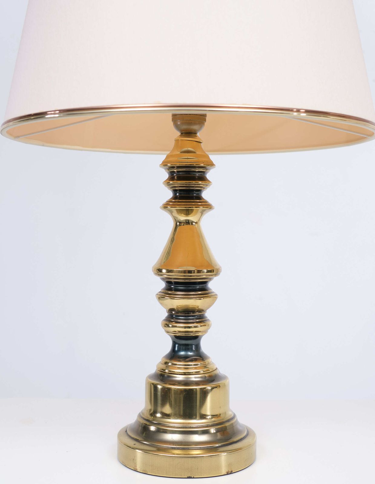 Hollywood Regency Brass Table Lamps, USA, 1970s, Set Of 2 photo furniture