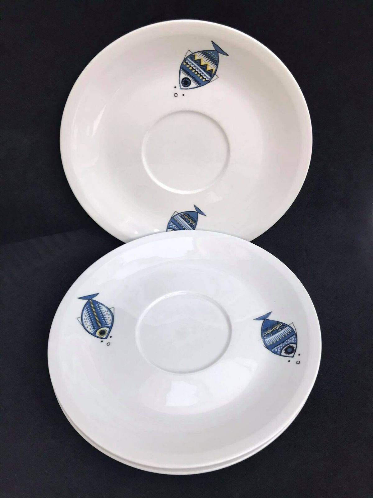 Villeroy & Boch Viking Saucer Fish Plate Replacement Mid Century Design, Fish Plate, White And Blue Porcelain, Pop Art Mcm Christine Reuter photo Home Decor