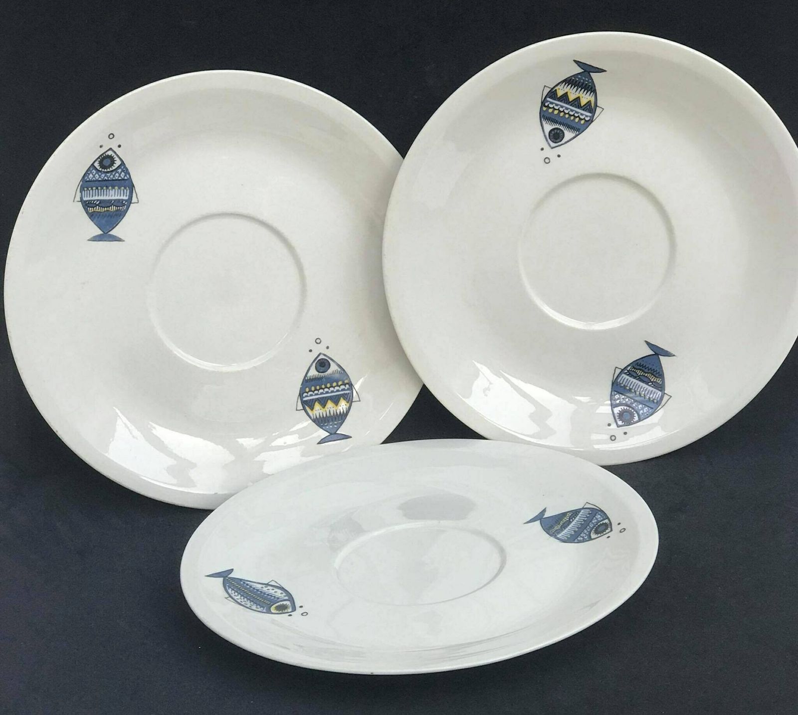 photo furniture Villeroy & Boch Viking Saucer Fish Plate Replacement Mid Century Design, Fish Plate, White And Blue Porcelain, Pop Art Mcm Christine Reuter