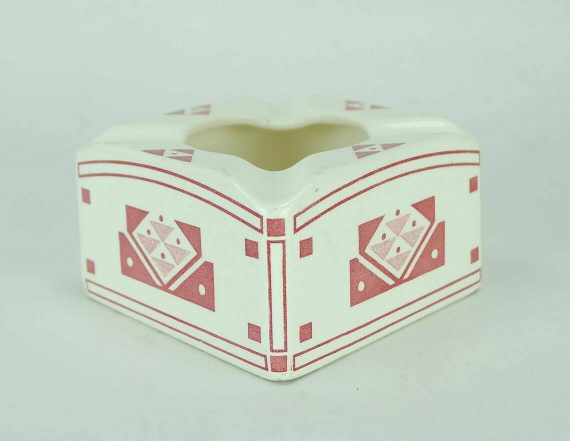 Very Rare Waechtersbach Art Nouveau Ashtray Geometric Decor