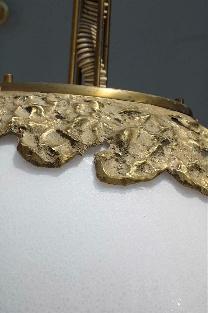 photo furniture Chandelier Minimalist Brass Structure Esperia Angelo Brotto Pulegoso Murano £3,989.70