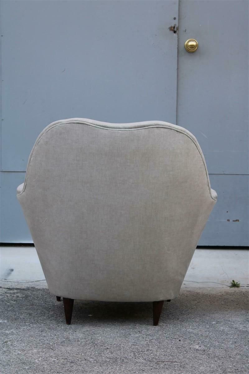 photo furniture Pair Of Midcentury Italian Armchairs In Ico Parisi Style Gray Velvet