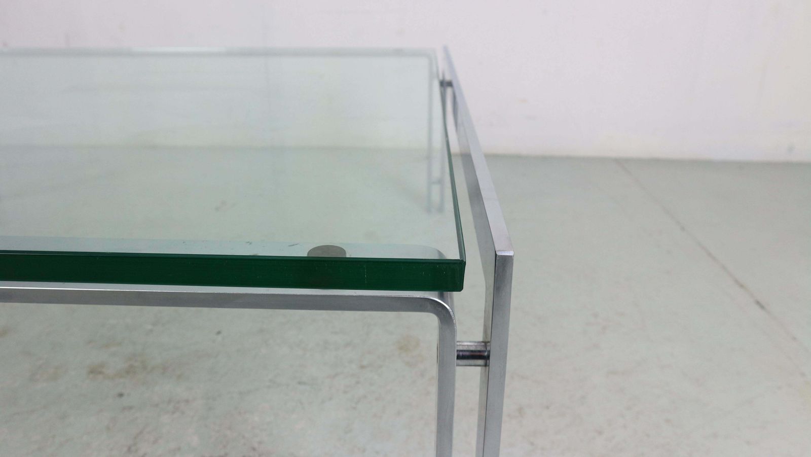 Dutch Metaform Large Steel And Glass Coffee Table By Hank Kwint 1970 photo vintage