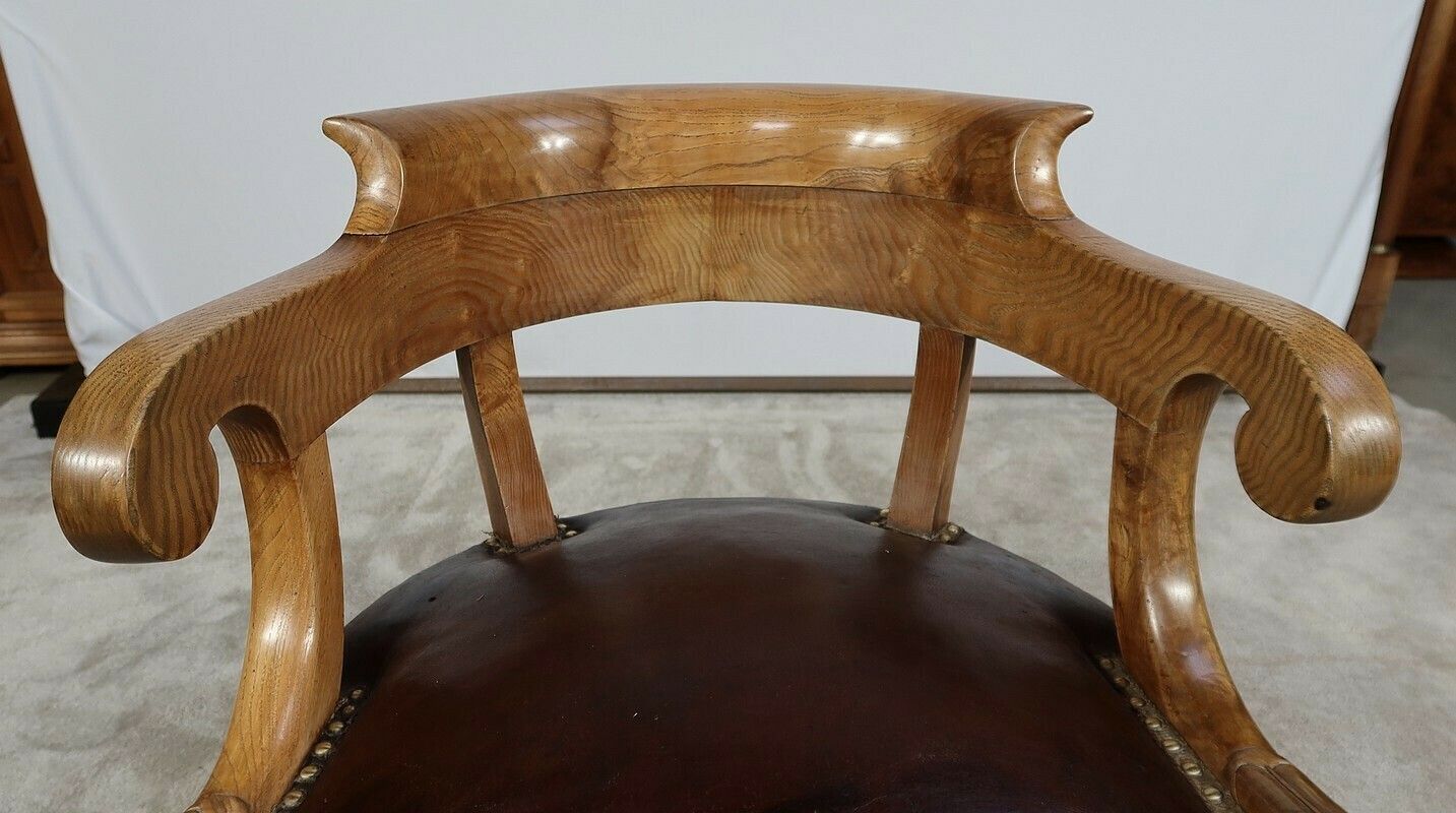 Office Armchair In Ash, Louis Philippe, 2nd Half Of The 19th Century photo vintage
