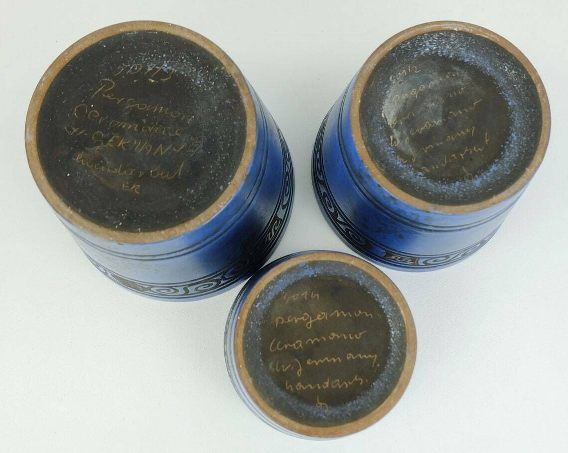 photo furniture Beautiful Set Of 3 Planters Plant Pots Ceramano Pergamon Hanns Welling Mid Century Wgp 1950s 1960s Pottery