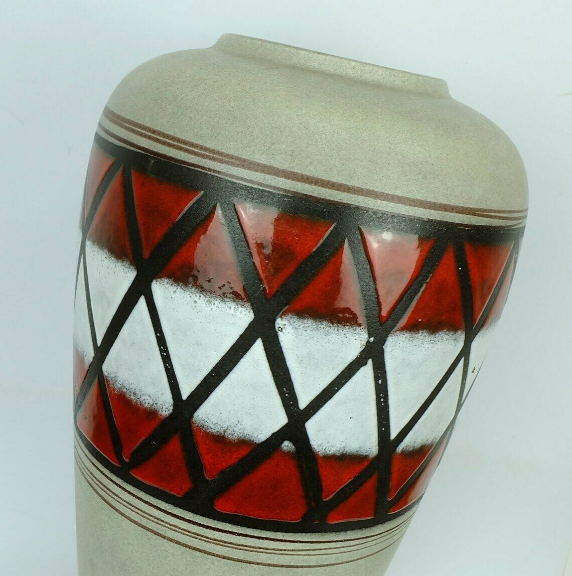 Mid Century Vase Floorvase Scheurich Model 517 50 Geometric Decor Heinz Siery 1959 photo vinterior