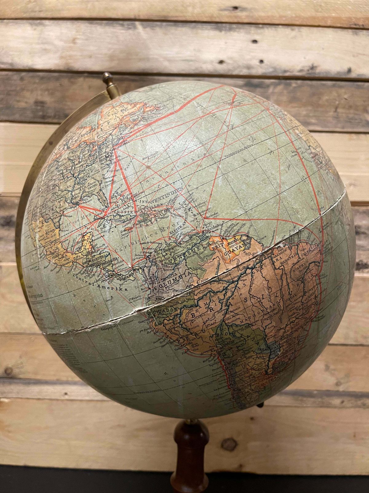 German Antique Table Globe By Paul Räth & DR A Krause, Leipzig 1920s photo buy