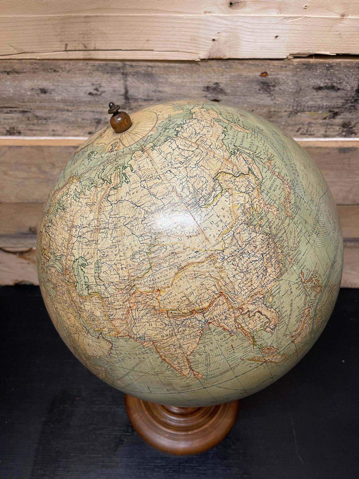 Antique German Table Globe By Ludwig Julius Heymann Berlin 1890 photo vinterior