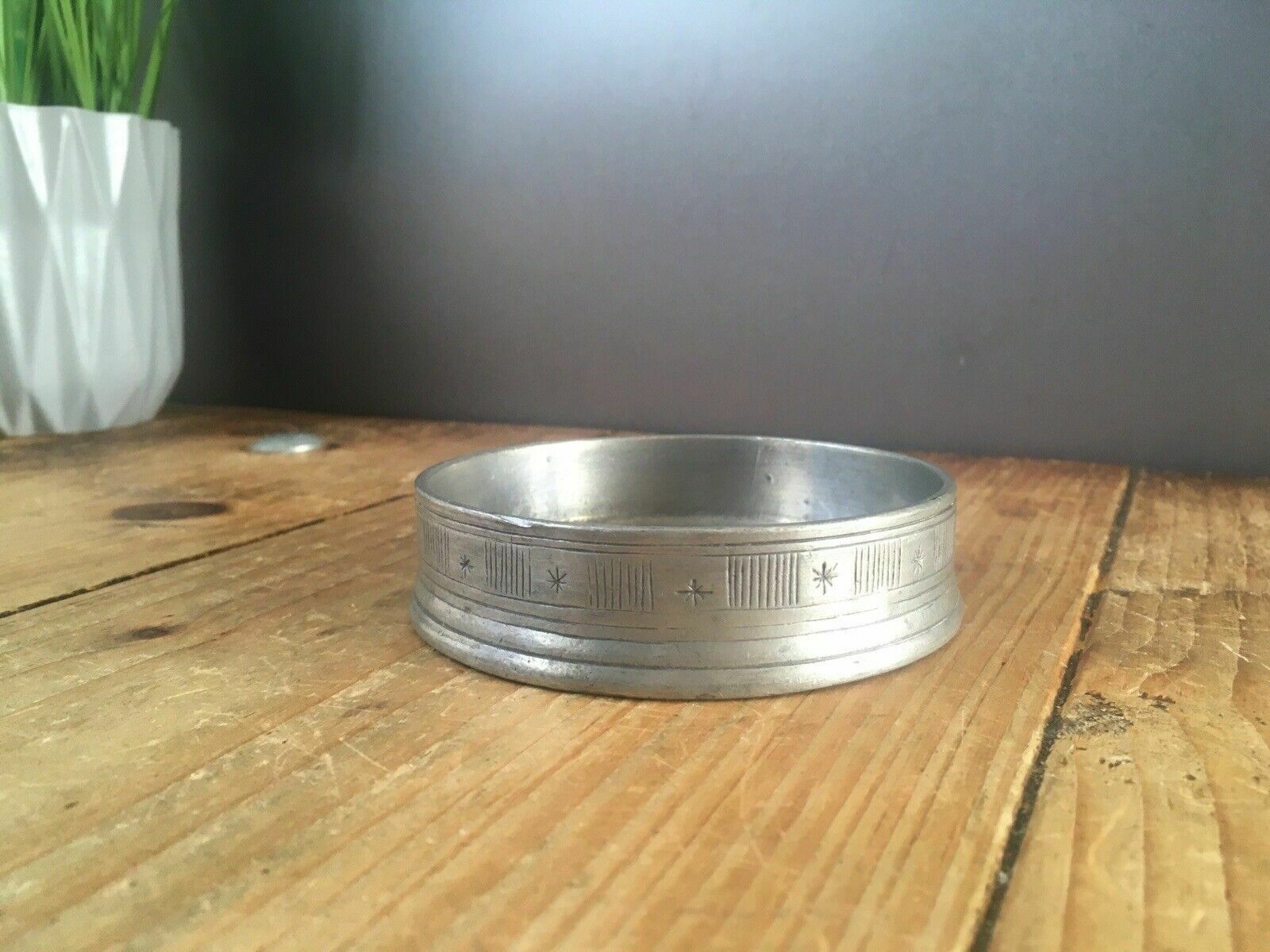 Modernist Norwegian Hadeland Tinnstoperi Pewter Champagne Wine Bottle Coaster photo 50.0