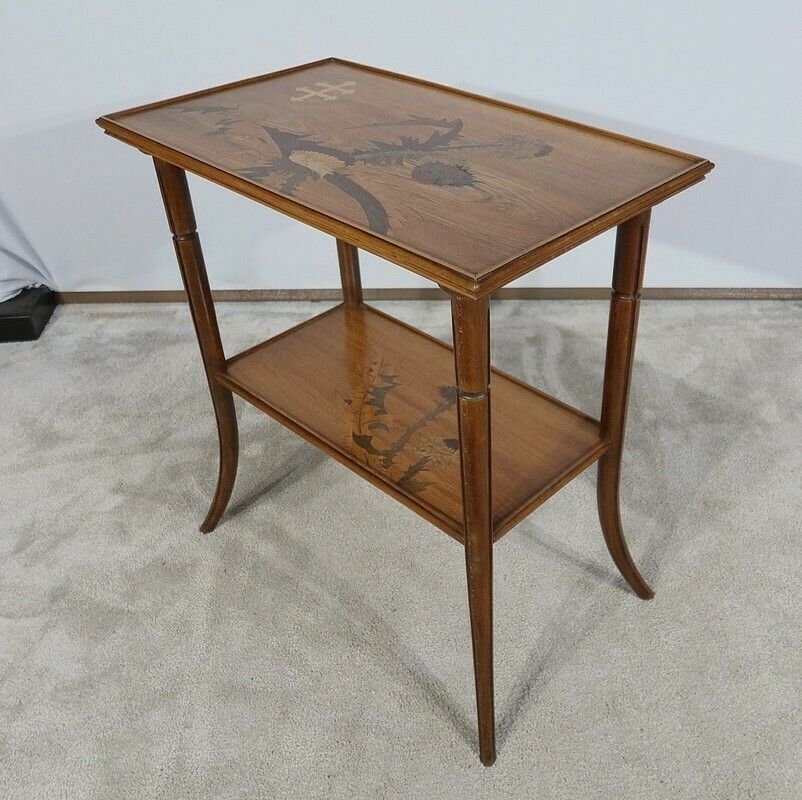 3862.5 Tea Table With Inlaid Decoration Signed E Gallé Late 19th Century photo