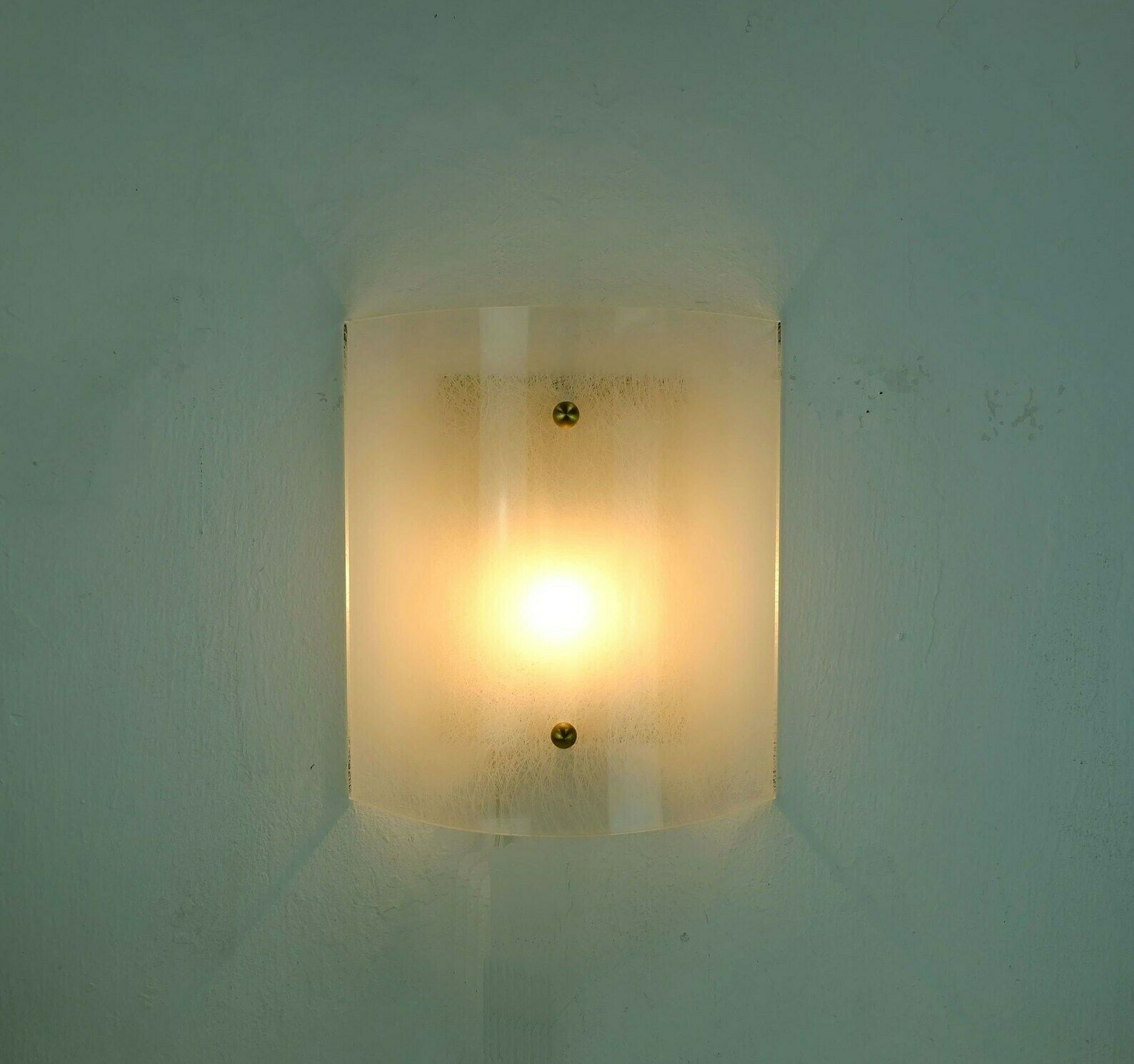 Large Mid Century Sconce Acrylic And Brass 1960s 1970s Lucite Wall Lamp photo Lighting