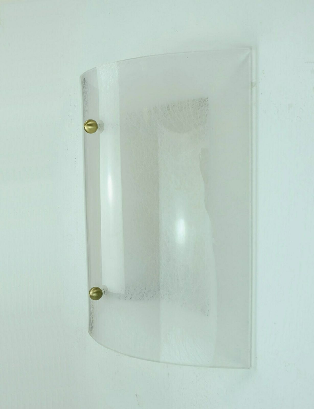 Large Mid Century Sconce Acrylic And Brass 1960s 1970s Lucite Wall Lamp photo 318.5675