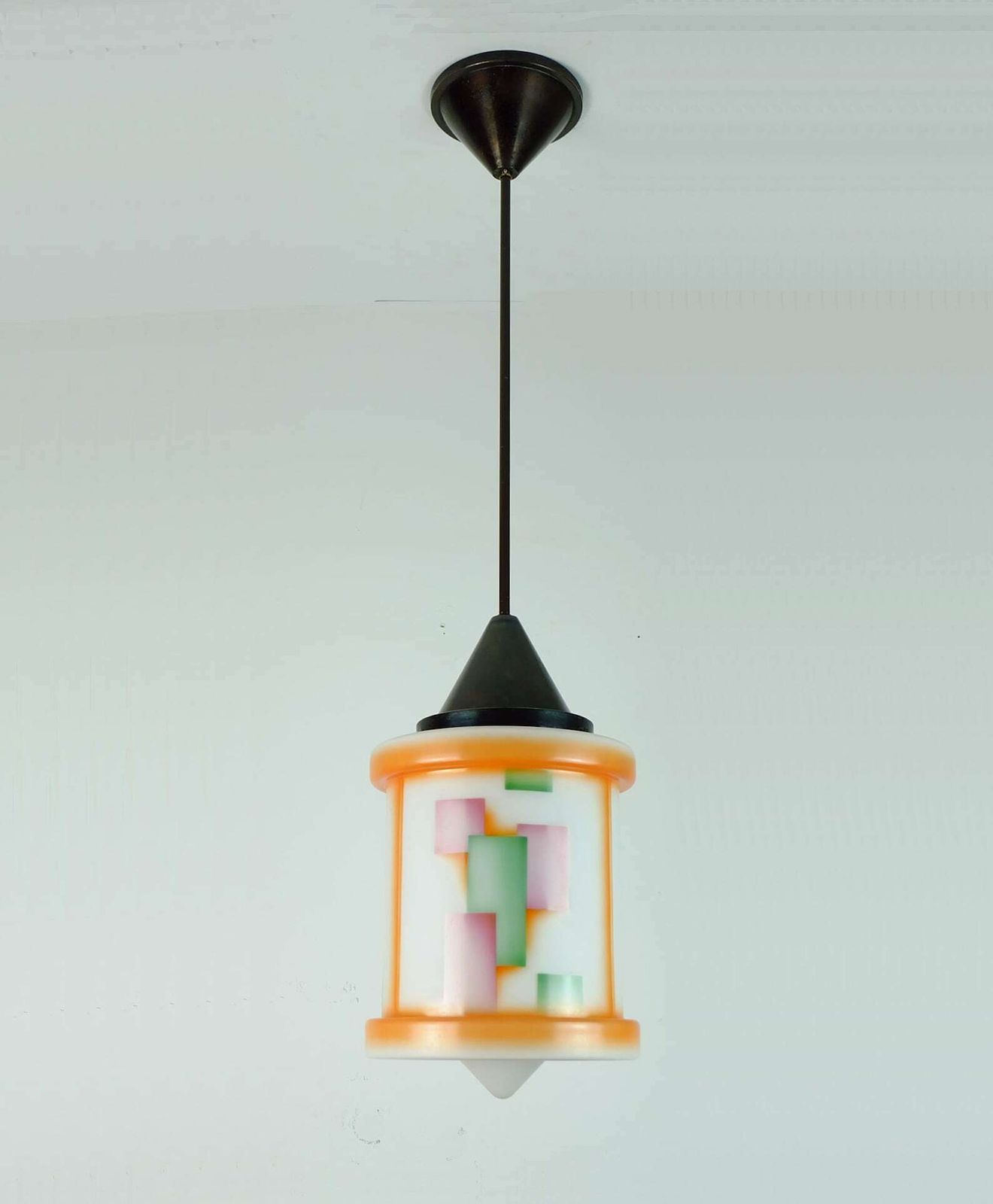 photo for sale Art Déco Glass Pendant Light Airbrush Spritzdekor 1920s 30s Avantgarde Design