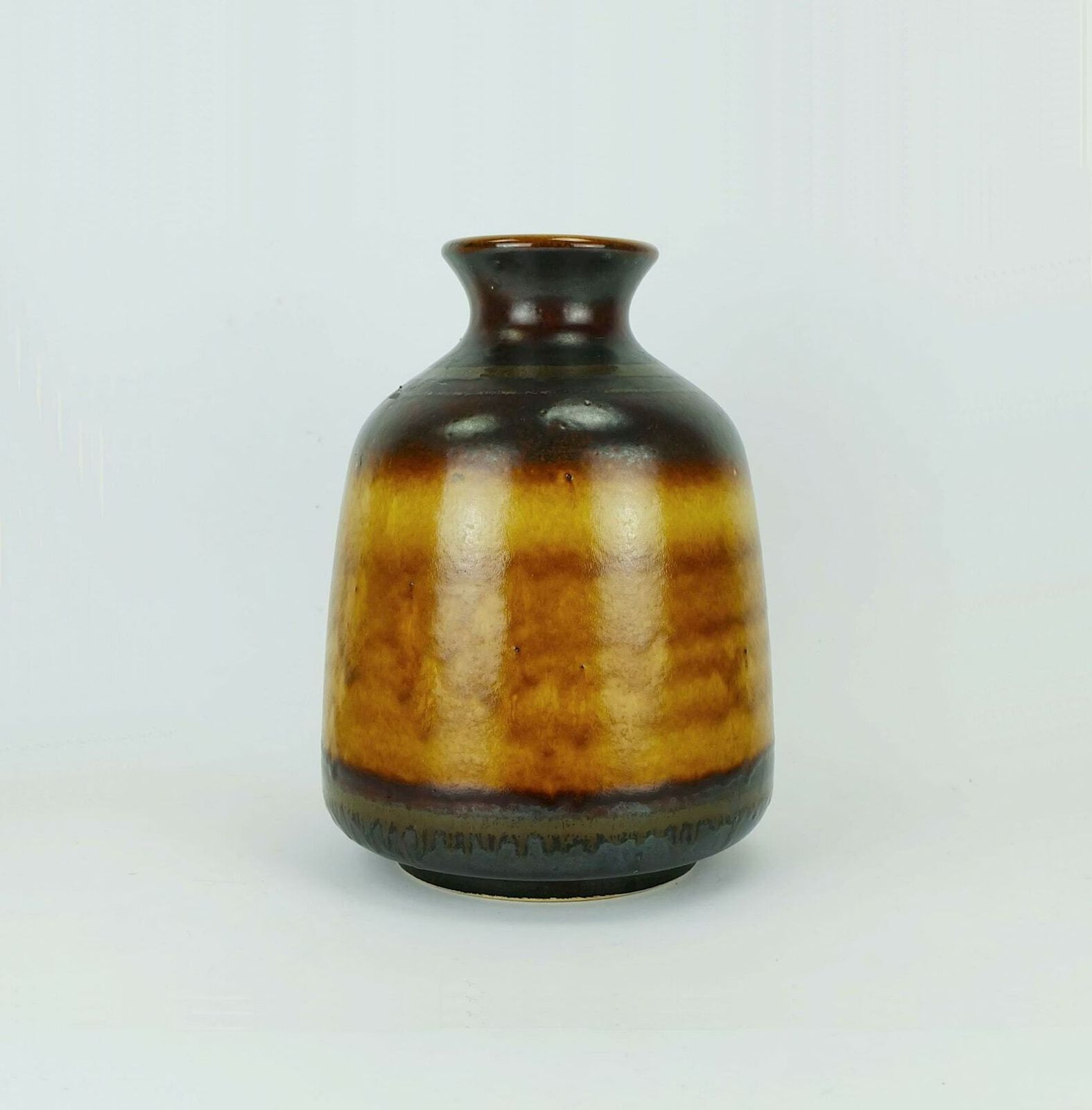 Large Mid Century Vase Ceramic Vase Model No. 1109/1 Amber With Different Shades Of Red And Brown