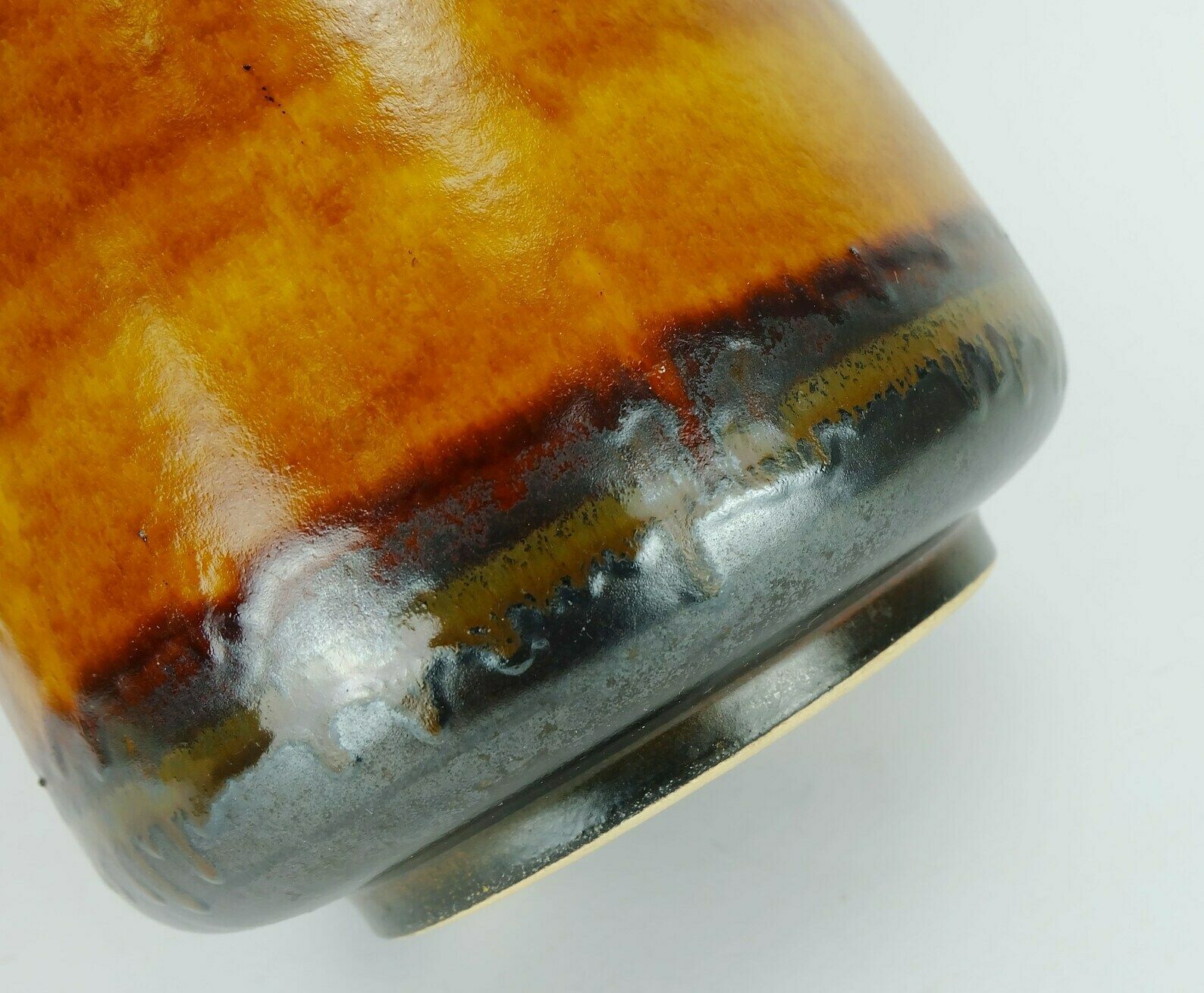 Large Mid Century Vase Ceramic Vase Model No. 1109/1 Amber With Different Shades Of Red And Brown photo 122.588