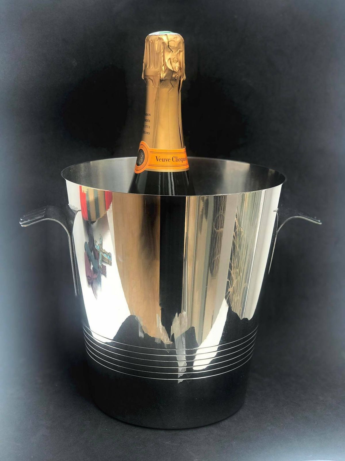 photo for sale Champagne Bucket Letang Remy France Vintage Bottle Bucket Ice Bucket Two Handles Man Cave Gift Stainless Steel 18/10 Wine Cooler