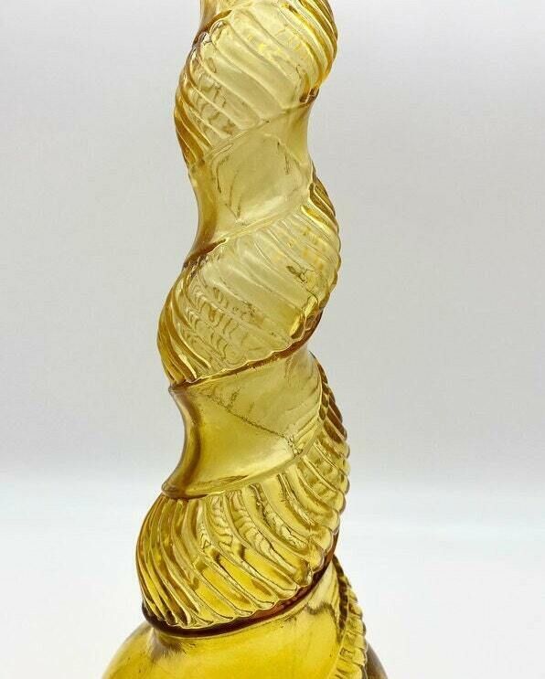 Vintage Genie Bottle Amber Swirl Glass photo for sale