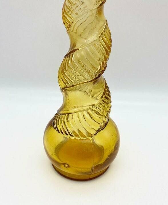 Vintage Genie Bottle Amber Swirl Glass photo buy