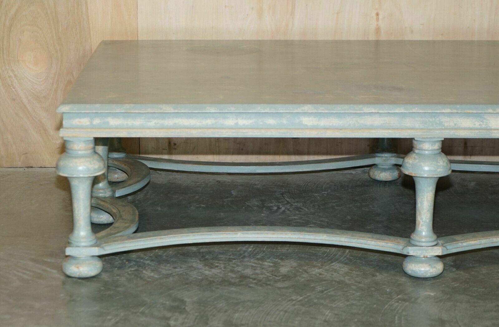 Massive Original Paint Six Pillars Leg French Country House Coffee Table photo Furniture