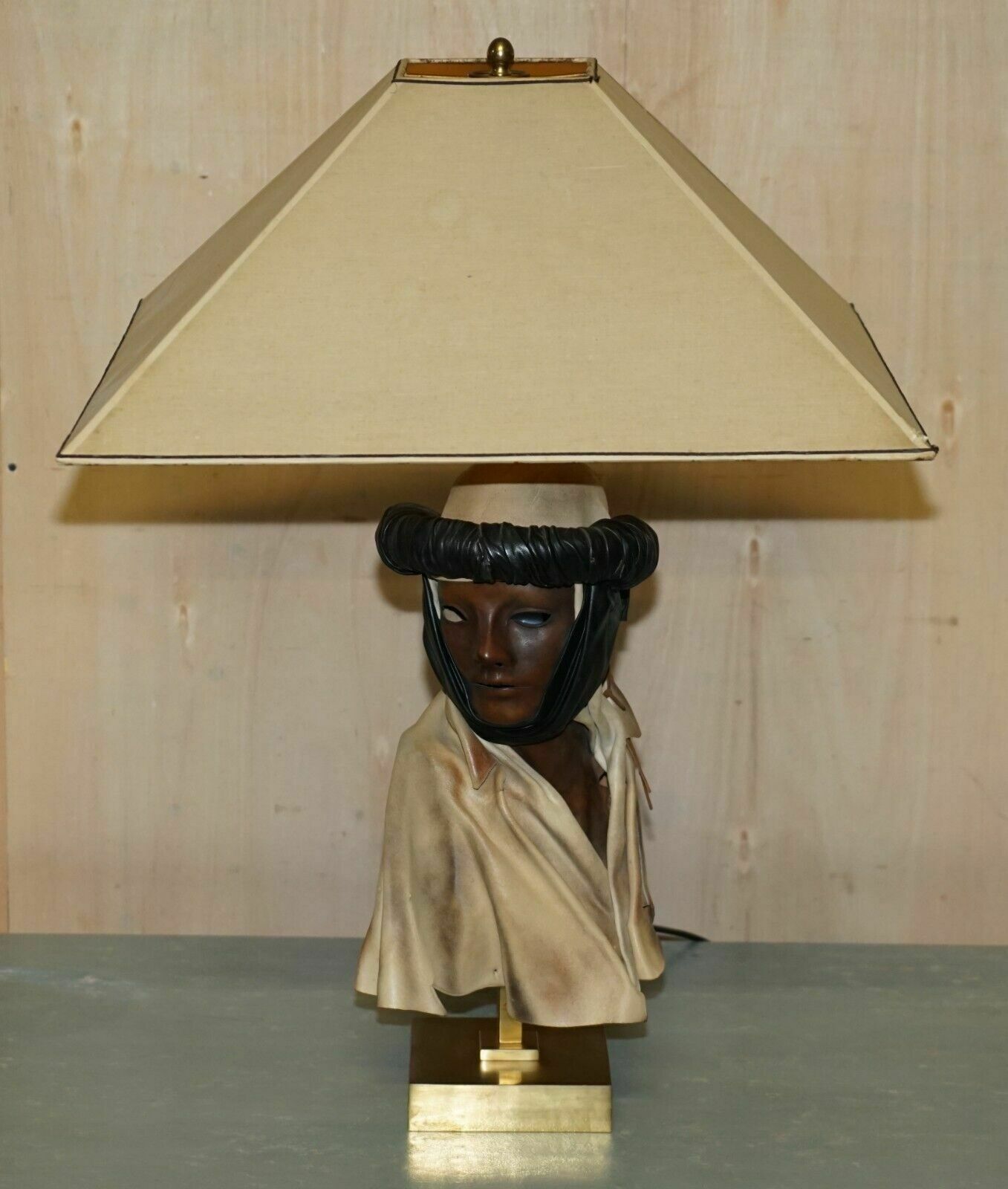 Mid Century Arabian Face Lamp Signed Pourbaix Circa 1960's Must See Pictures photo 850.0
