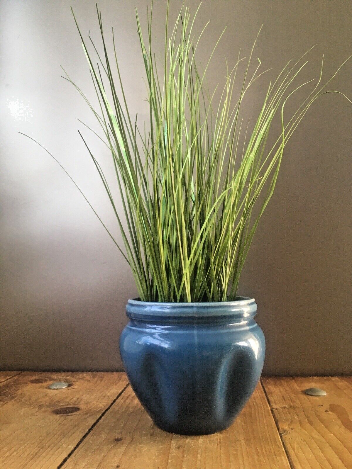 Antique Arts And Crafts James Wardle Blue Glazed Small Pottery Planter Plant Pot