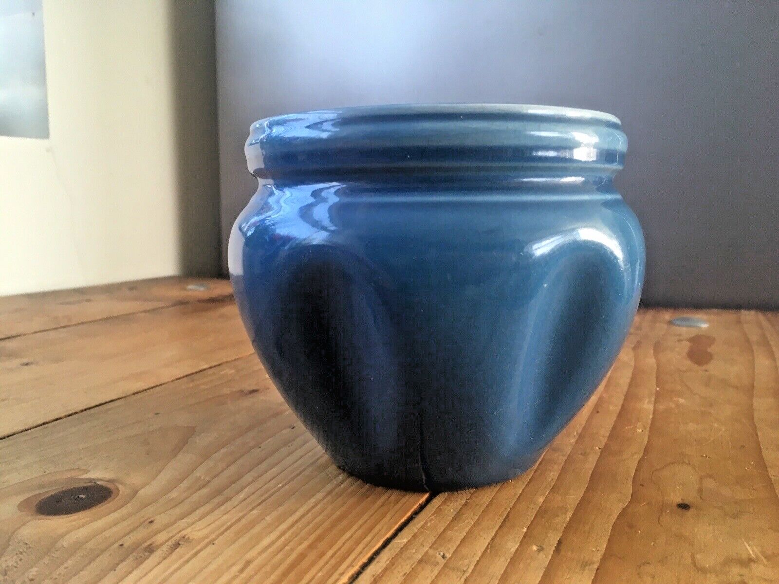 photo furniture Antique Arts And Crafts James Wardle Blue Glazed Small Pottery Planter Plant Pot
