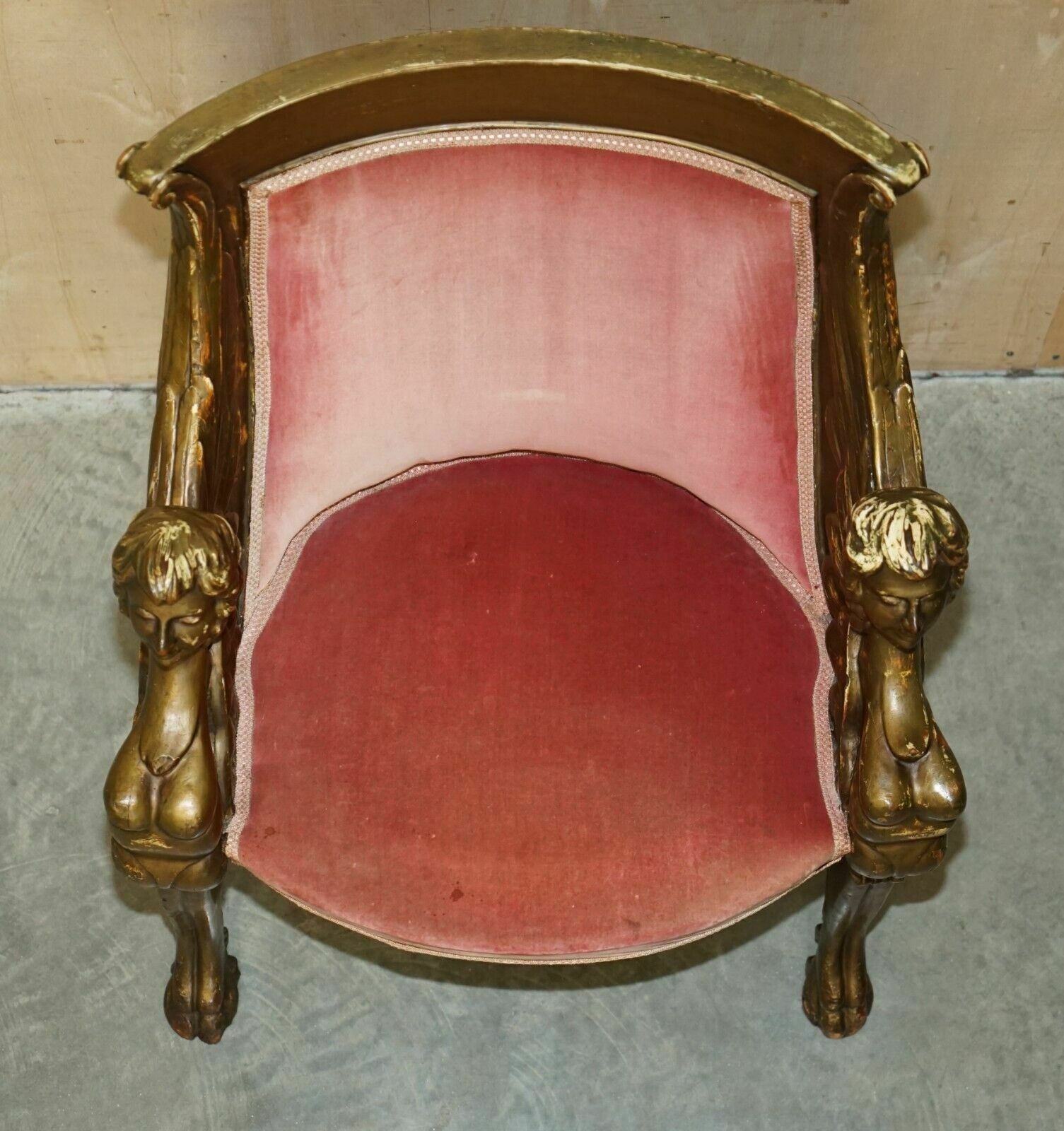 6000.0 After Thomas Hope Antique Circa 1780 George III Hand Carved Giltwood Armchair photo