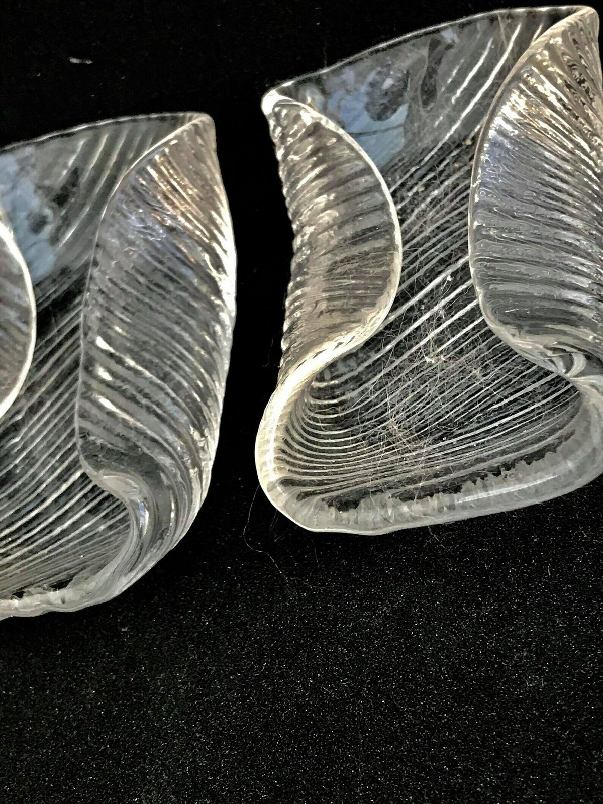 Napkin Holders And Ashtrays Crystal By Lindshammar Sweden, Scandinavian Glass photo vintage