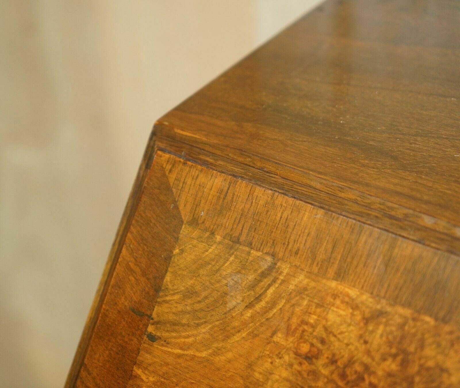 Stunning 1900's Burr & Burl Walnut Drop Front Bureau Desk Lovely Timber Patina photo 1850.0