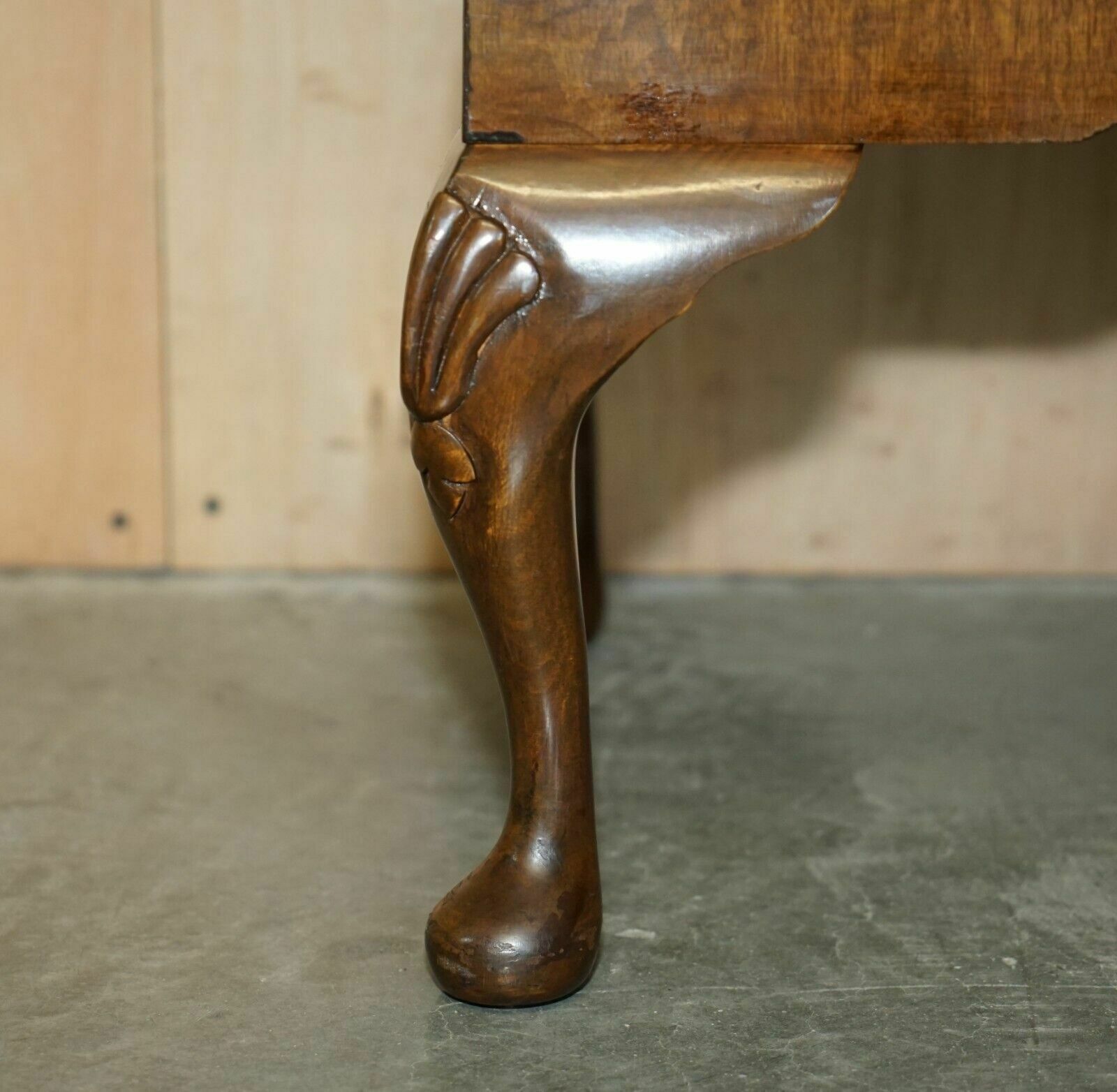 photo furniture Stunning 1900's Burr & Burl Walnut Drop Front Bureau Desk Lovely Timber Patina