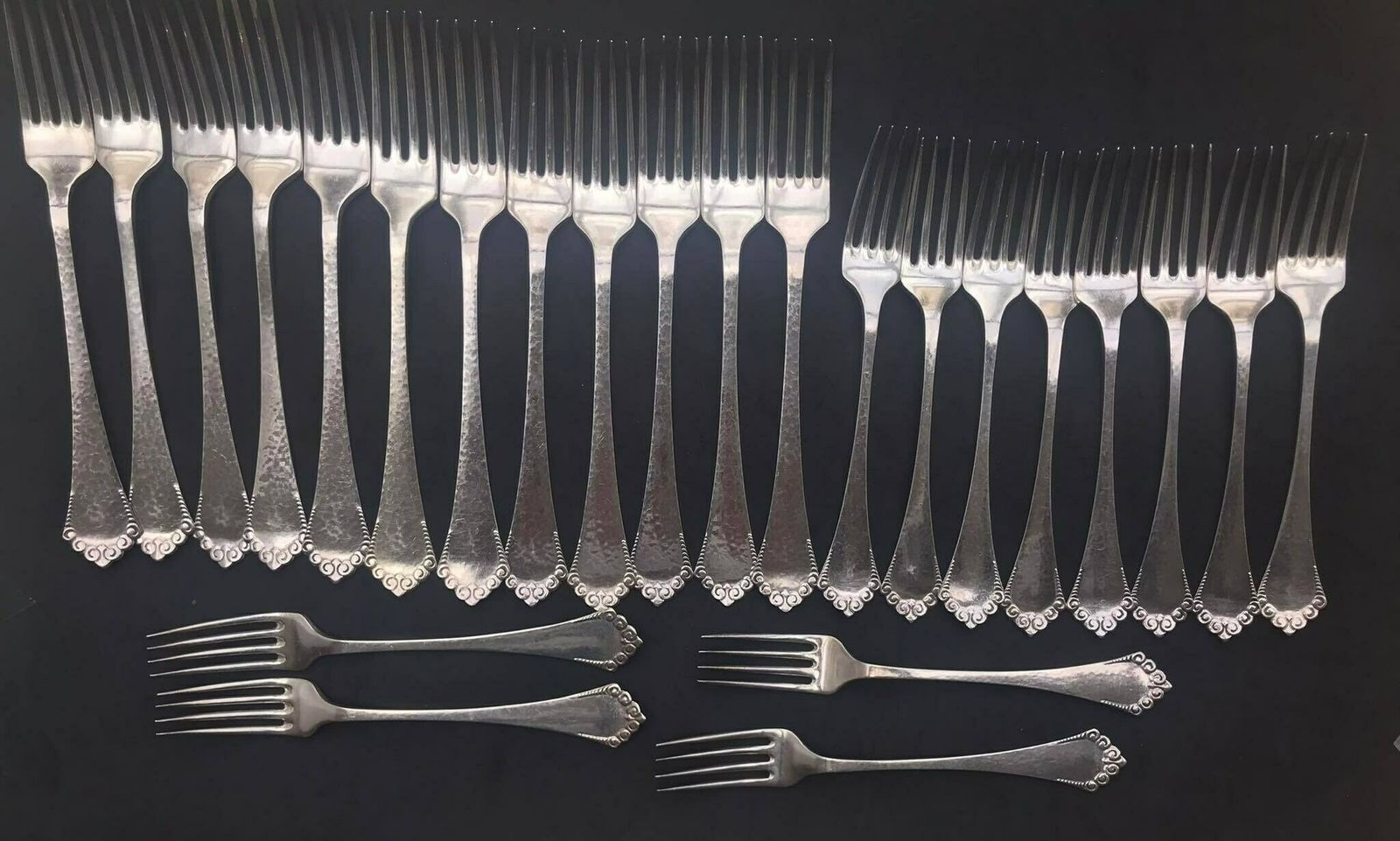 Flatware Table Dinner Soup Spoons Dessert Spoons Dinner Forks Art Deco Entremet Fork Absa Danish Silver Plated Antique Flatware Cutlery photo 311.0