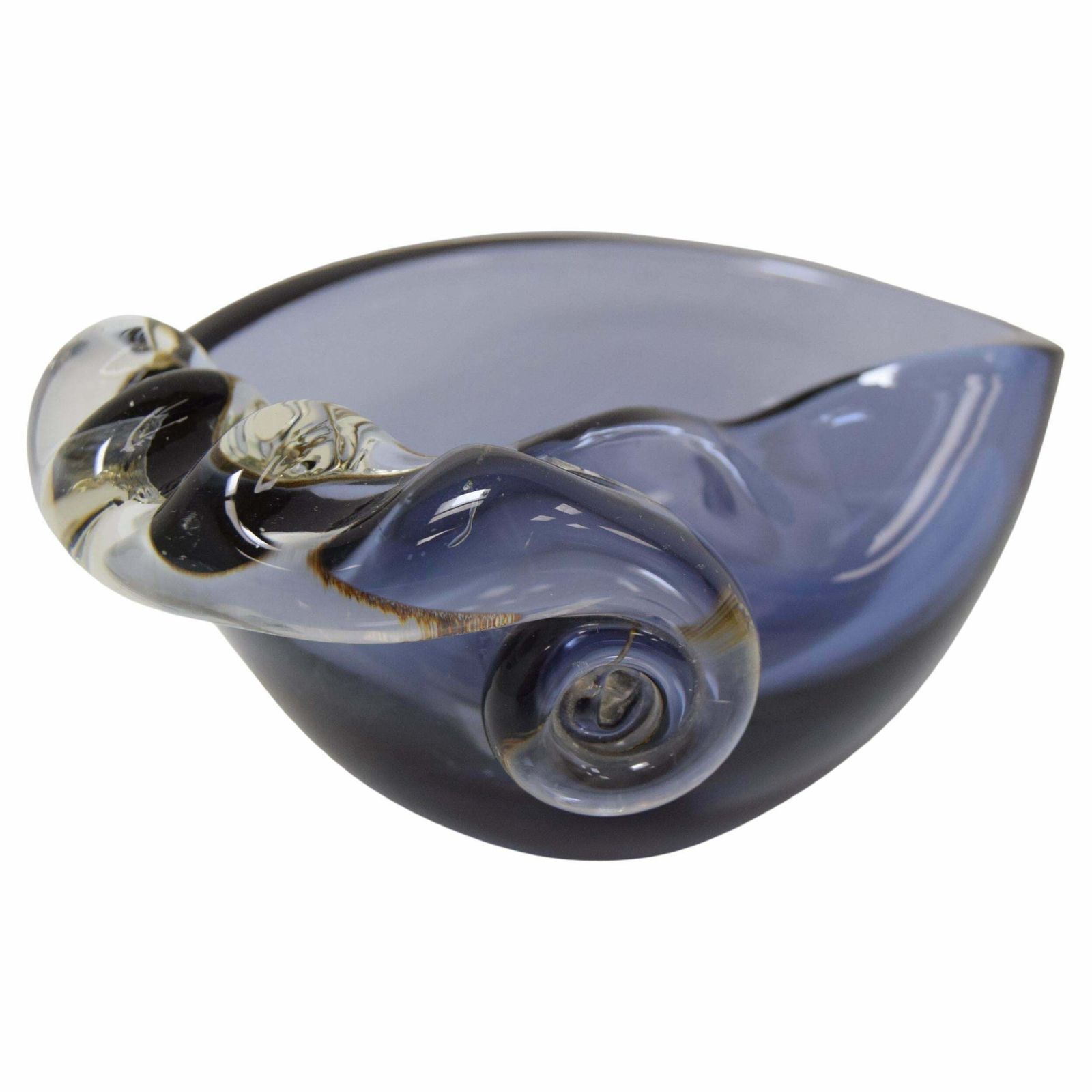 Mid Century Ashtray From Metallurgical Glass By Glasswork Novy Bor 1960's